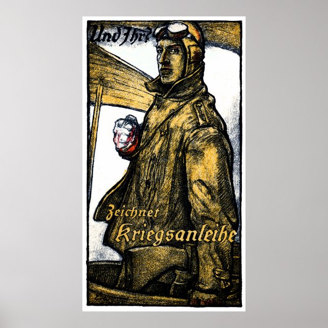 Poster Bond de guerre de l'aviation allemande WWI (Devant)