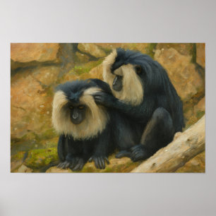 Poster Bond Macaque - Rituel Grooming