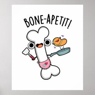 Poster Bone Apetit Funny Cuisine Pun