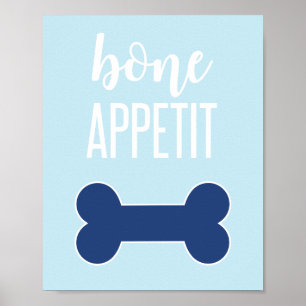 Poster Bone Appetite Panneau Anniversaire Chiot Bleu