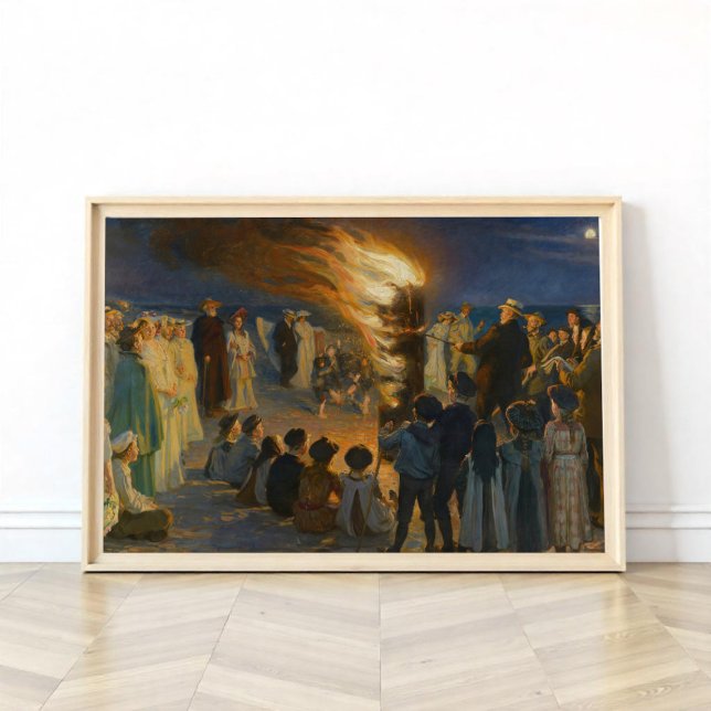 Poster Bonfire de la veille d'été sur Skagen Beach, P.S.K (Créateur téléchargé)