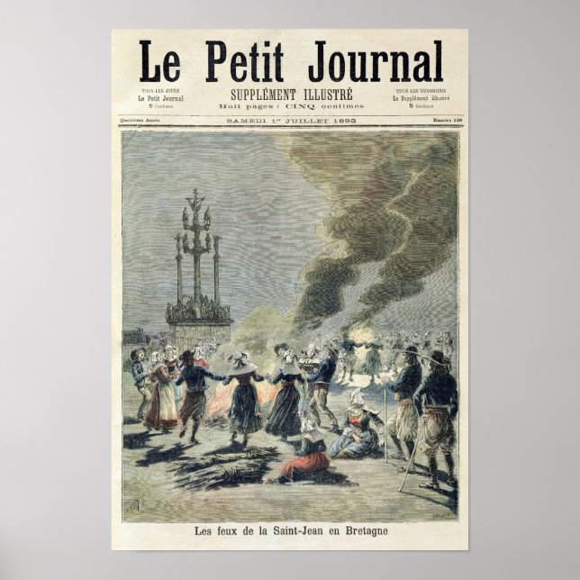 Poster Bonfires allumé pour célébrer le solstice d'été à (Devant)