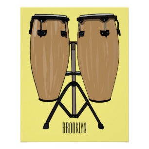 Poster Bongo, dessin animé de batterie