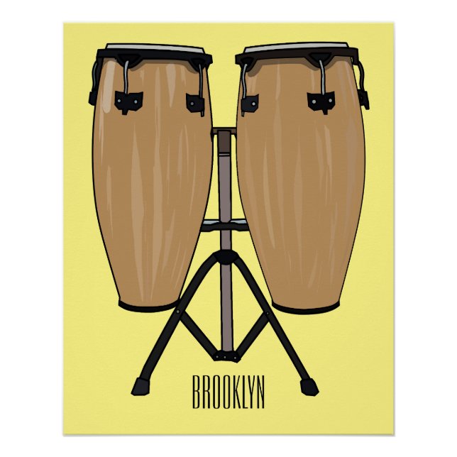 Poster Bongo, dessin animé de batterie (Devant)
