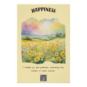 Poster Bonheur Affirmation positive