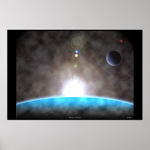 Poster Bonheur bleu