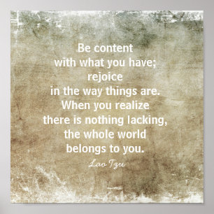 Poster bonheur citations zen mur art sépia et gris