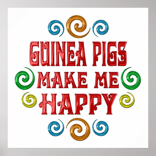 Poster Bonheur des cochons de Guinée (Devant)