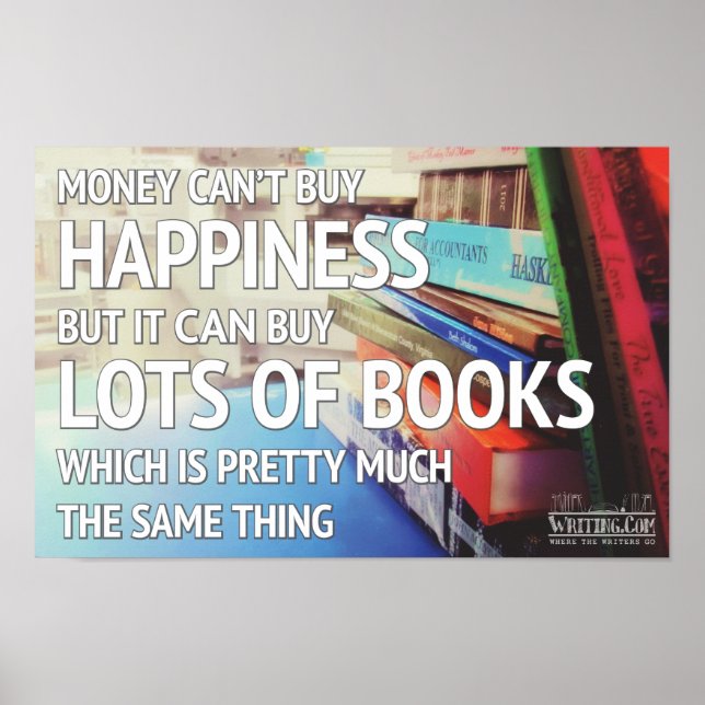 Poster Bonheur et livres (Devant)