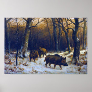 Poster Bonheur - Garçons Sauvages Dans La Neige