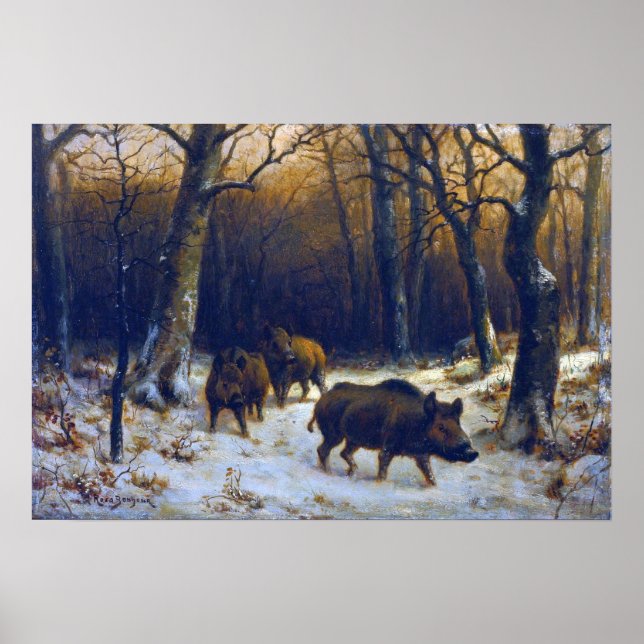Poster Bonheur - Garçons Sauvages Dans La Neige (Devant)