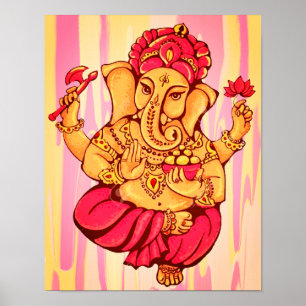 Poster Bonheur Prospérité Hindou Dieu Ganesh Lord Ganesha