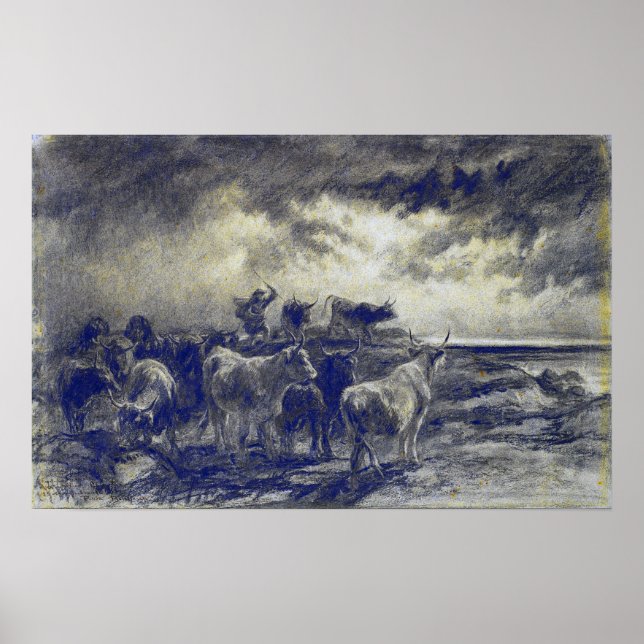 Poster Bonheur - Une vache à boeufs (Devant)