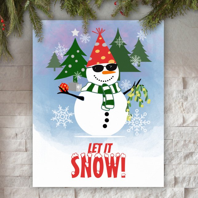 Poster Bonhomme de neige drôle Laissez tomber la neige Af (Créateur téléchargé)