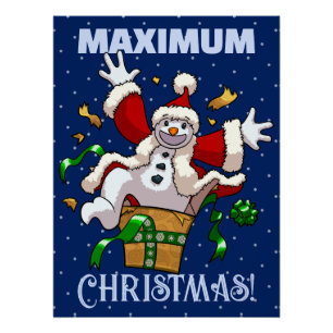 Poster Bonhomme de neige drôle Maximum Christmas Surprise