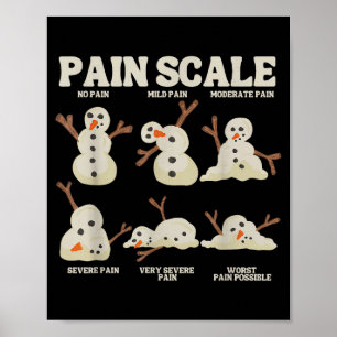 Poster Bonhomme de neige échelle de douleur infirmière No