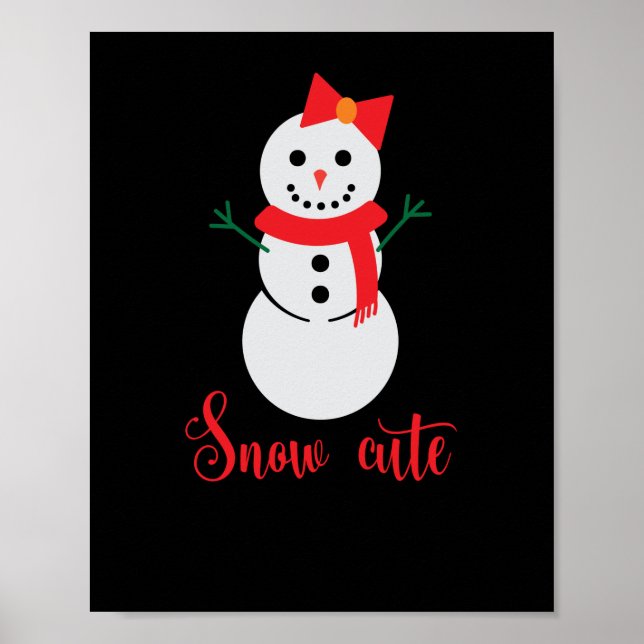 Poster Bonhomme de neige Noël Snow Cute (Devant)