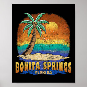 Poster Bonita Springs Floride Souvenir Vintage désorganis