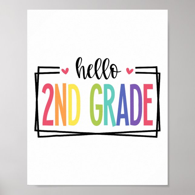 Poster Bonjour 2e année Premier jour d'école Bienvenue Ck (Devant)