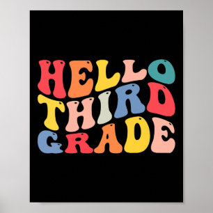 Poster Bonjour 3e année professeur Retour à l'école Rétro