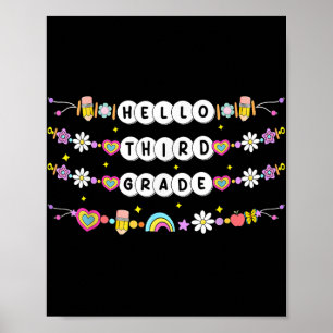 Poster Bonjour 3E Classe Bracelets D'Amitié Retour À Sch