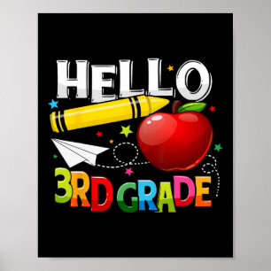 Poster Bonjour 3e équipe d'enseignant de 3e classe
