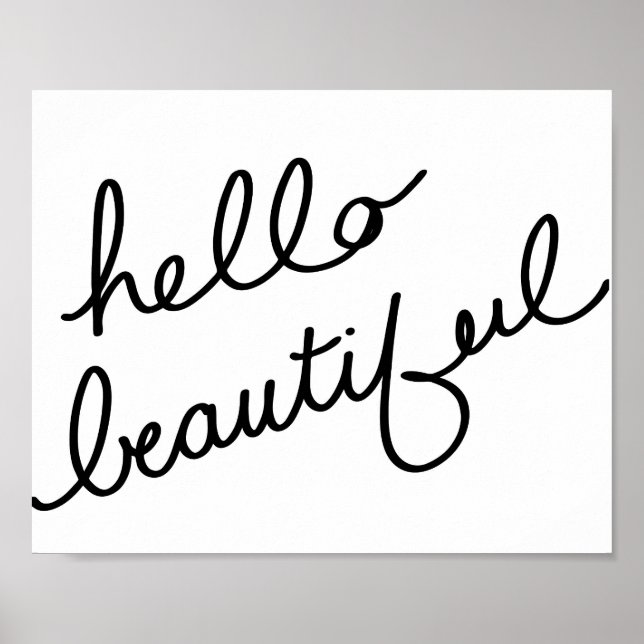Poster bonjour beau - art imprimé (Devant)