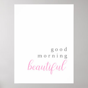Poster Bonjour beau message positif