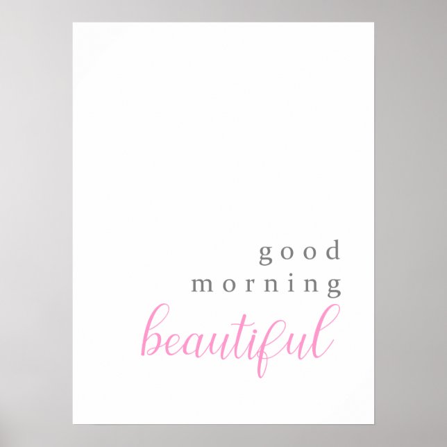 Poster Bonjour beau message positif (Devant)