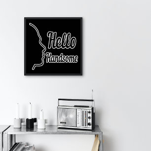 Poster Bonjour beau profil typographie faciale petit