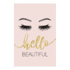 Bonjour Belle Eyelashes Gold Typographie Salon