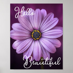 Poster Bonjour Belle Fleur violette