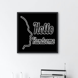 Poster Bonjour Belle Typographie De Profil Visage De Prof