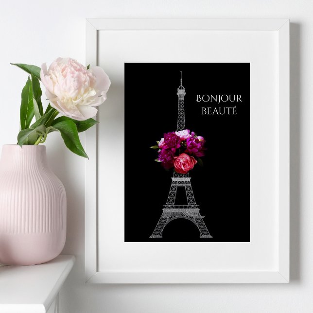 Poster Bonjour Belles Pierres Dramatiques Avec Tour Eiffe (Créateur téléchargé)