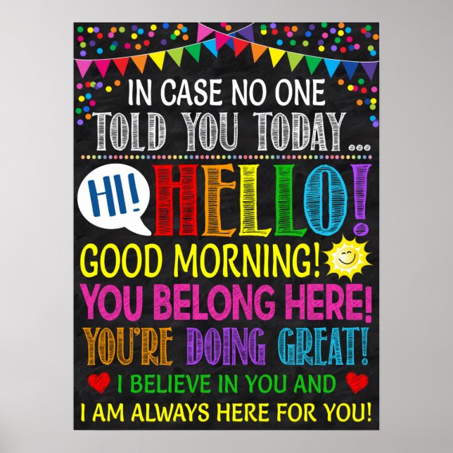 Poster Bonjour Bonjour Bonjour Bonjour Motivational Class (Devant)