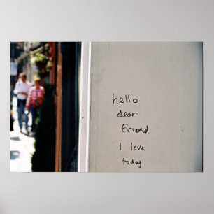 Poster Bonjour cher ami j'aime aujourd'hui