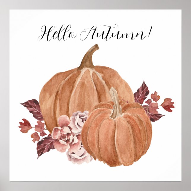Poster Bonjour Citrouille d'automne (Devant)