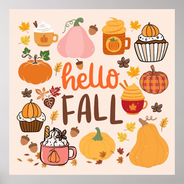 Poster Bonjour Citrouille d'automne (Devant)