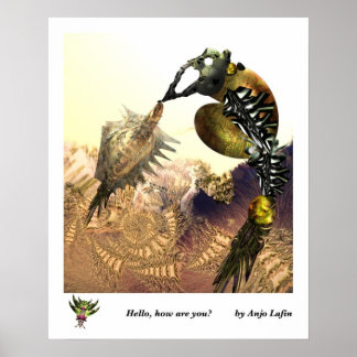 Poster Bonjour comment vous imprimez par Anjo Lafin