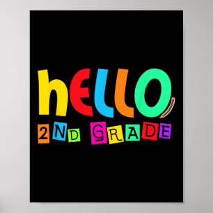 Poster Bonjour deuxième 2e année de retour à l'école pour
