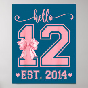 Poster Bonjour douze ans depuis 2014 12e anniversaire Coq