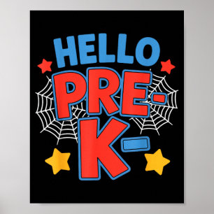 Poster Bonjour équipe préscolaire pré-maternelle araignée