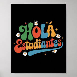 Poster Bonjour étudiants maîtresse rentrée scolaire espag