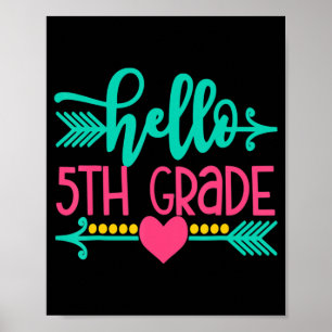 Poster Bonjour Filles de 5e année Retour à l'école Cadeau