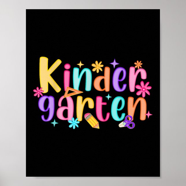 Poster Bonjour maternelle Enseignante Filles Enfant Prepp (Devant)