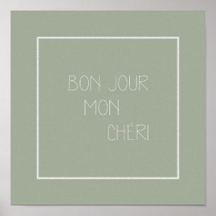 Poster Bonjour Mon Chéri - Hello Darling - Salutation fra