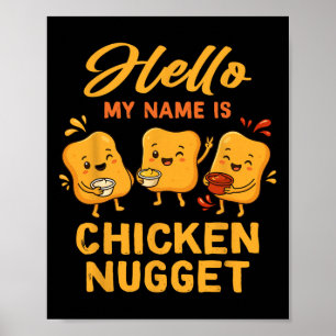 Poster Bonjour Mon Nom Est Chicken Nugget Costume Enfants