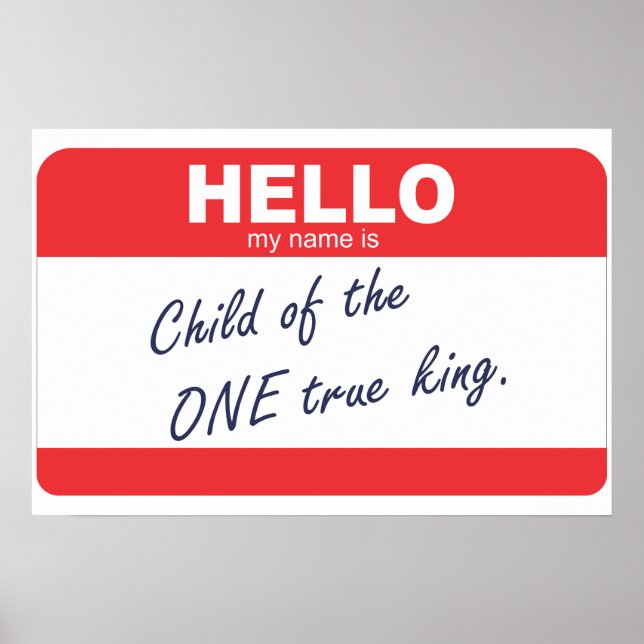 Poster Bonjour mon nom est Enfant du Roi unique (Devant)