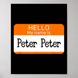 Poster Bonjour Mon Nom Est Peter Sticker Nom Balise Sur U