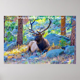 Poster Bonjour Noël Grand-père Hunter Gatherer